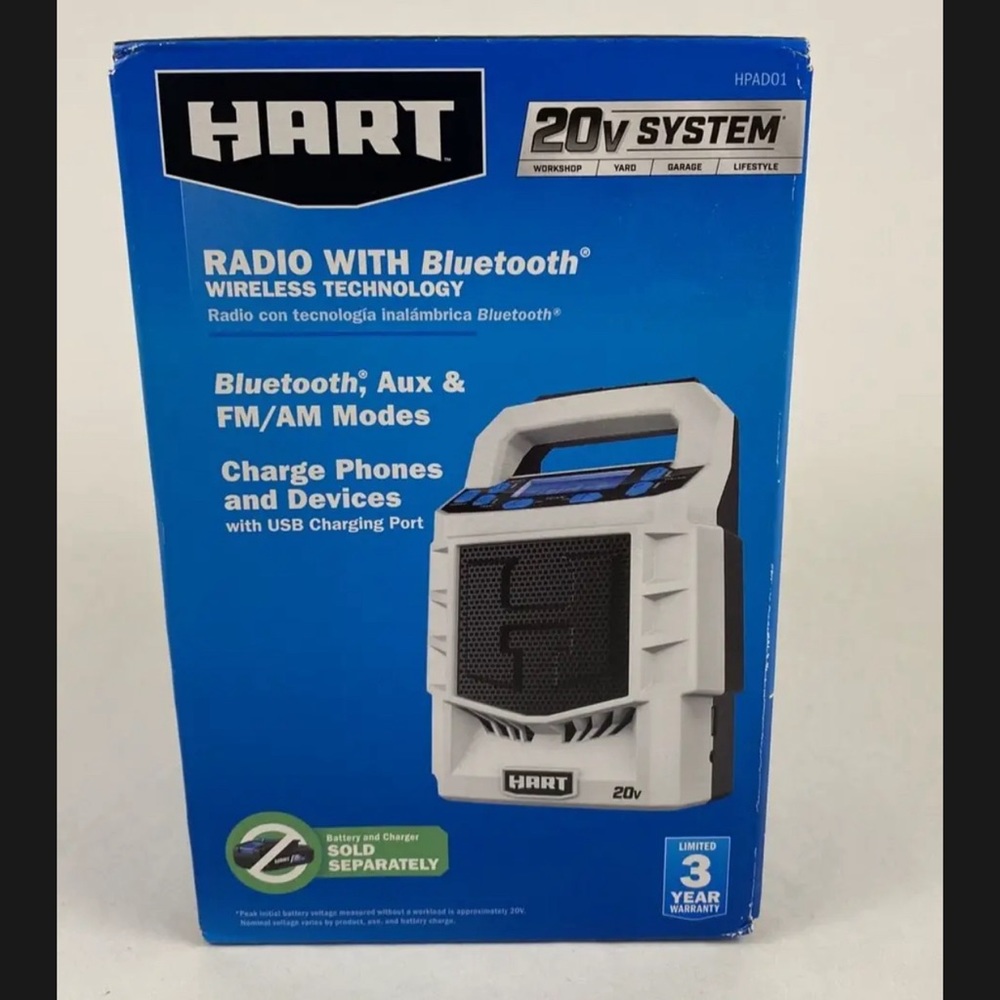HART- Portable 20V FM Transmitter AM/FM Radio